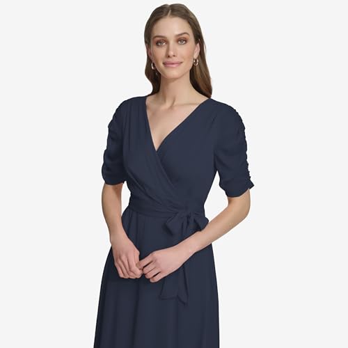 Image of DKNY Women's 3 /4 Sleeve Faux Wrap Dress