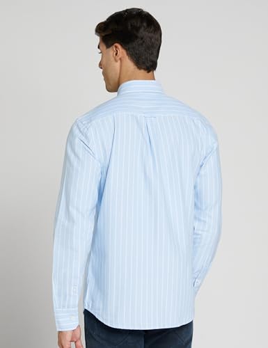 Image of U.S. Polo ASSN. Men's Yarn Dyed Oxford Stripe Spread Collar Full Sleeve Shirts