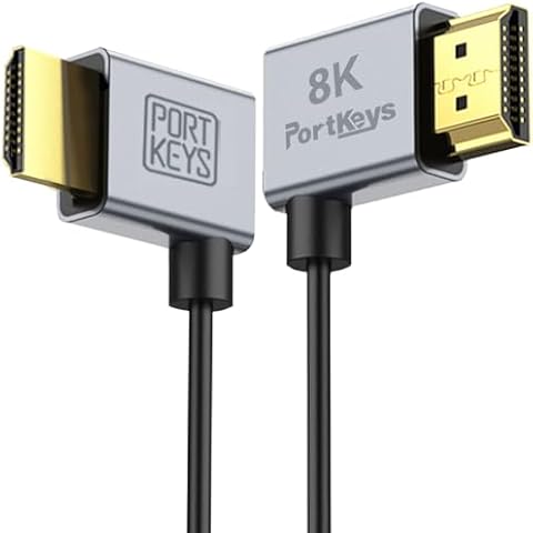Portkeys 8K Ultra Thin HDMI Cable 2.5mm Diameter, HDMI A to HDMI A Slim Soft Cable 48Gbps Ultra High Speed HDMI 2.1 Cord 8K@60Hz, 4K@120Hz, HDR, eARC, 3D for Monitor, PS5, Xbox, PC, HDTV (3.3ft/1m) Cover