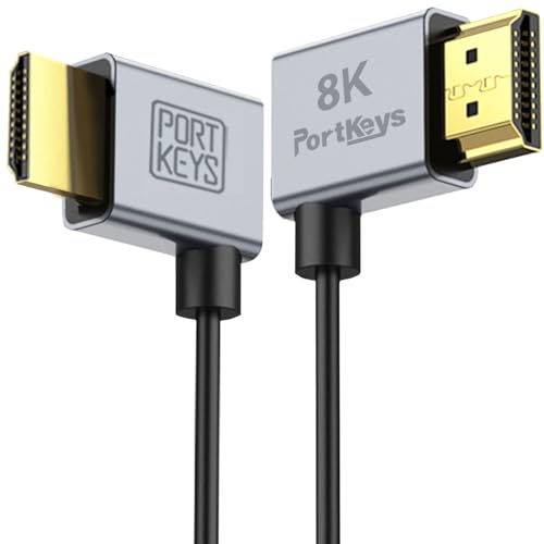 Image of Portkeys 8K Ultra Thin HDMI Cable 2.5mm Diameter, A Slim Soft Cable 48Gbps Ultra High Speed HDMI 2.1 Cord 8K@60Hz, 4K@120Hz for Monitor, PS5, Xbox, PC, HDTV (A to A, 1m+30cm)