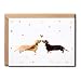 VKNDesigns Dachshund Wedding Card - Dachshund Love Card - Sweet Valentines Day Greeting Card - Wedding Congratulations Card, White