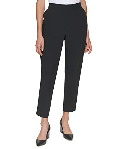Calvin Klein Flat Front Back Elastic Pants Black LG (US 12)