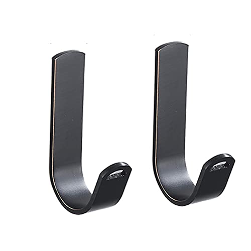 Lot de 2 crochets muraux noirs vintage en laiton doré très résistants pour accrocher manteaux et chapeaux - Crochets modernes pour salle de bain, vêtements et chambre à coucher Cover
