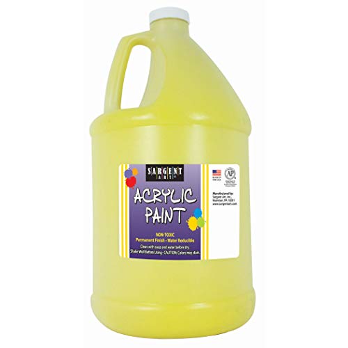 Sargent Art Half Gallon Acrylic Paint Yellow, (64-Ounce, 1/2 Gallon) 22-2702