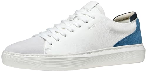 Geox Men U Deiven A Sneaker, White Blue, 6 UK