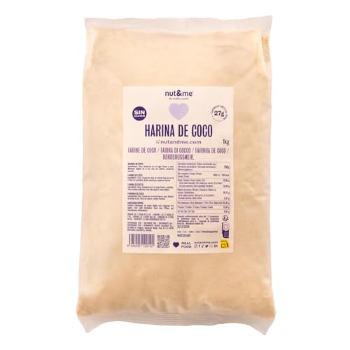 nut&me Farine de coco du Sri Lanka 1 kg | 100% noix de coco | Sans gluten et additifs | Régime Keto | Non raffinée | Parfait pour la Pâtisserie