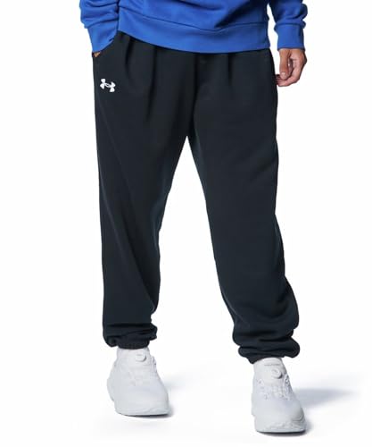 [A_[A[}[] UA Rival Fleece Puddle Pant Black / / White LG