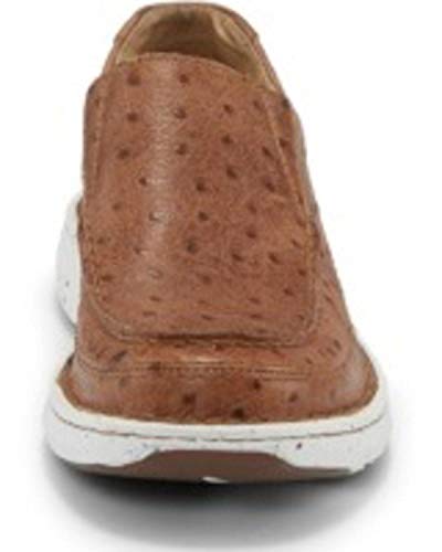Justin Men's Hazer Full Quill Ostrich Print Shoes Moc Toe Brown 13 D(M) US4