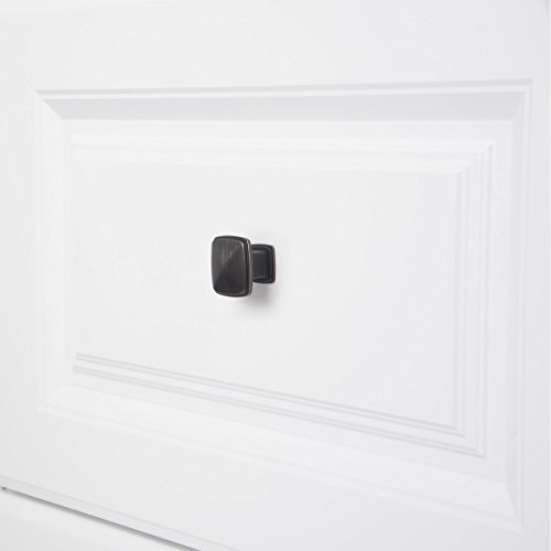 Amazon Basics Traditional Square Cabinet Knob, 1.25-inch Diameter, Oil Rubbed Bronze, 10-Pack