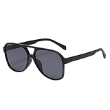 Lunettes de soleil Vintage Retro 70S pour femmes hommes classiques grand cadre carré UV400 verres orange tendus lunettes de soleil gris