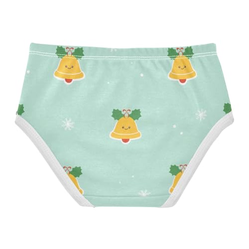 Girls' Brief Panties Breathable Underwear for Young Girls Christmas Bells Pattern2