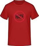 Photo Gallery no hate - maglietta anti-odio e tolleranza per la pace e l uguaglianza, colore: rosso, 5xl Photo Gallery no hate - maglietta anti-odio e tolleranza per la pace e l uguaglianza, colore: rosso, 5xl