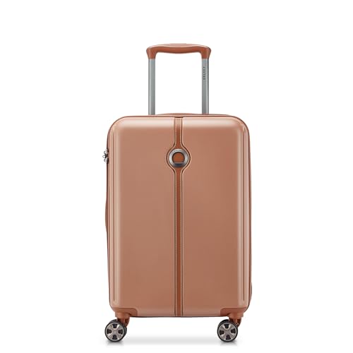 Image of DELSEY PARIS Bianca 55 cms Small Cabin ABS /Polycarbonate Hard Sided 8 Wheels and Expandable Spinner Suitcase /Trolley Bag for Travel with TSA Lock- Mocha