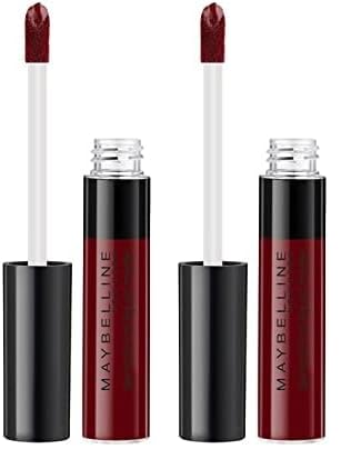 Image of Maybelline New York Lipstick, Matte Finish, Non-Sticky and Non-Drying, Sensational Liquid Matte, 02 Soft Wine, 7ml (Pack of 2)