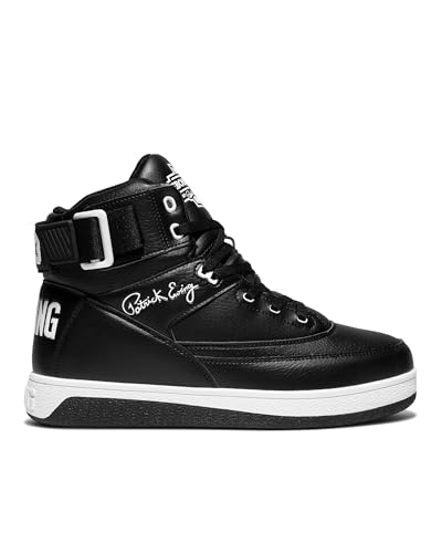 Ewing Patrick Athletics 33 HI x Orion Hybrid Sneakers for Men - High Top, Leather, Black/White, Comfortable & Durable