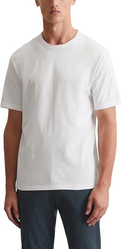 Marc O'Polo Herren T-Shirt aus Bio-Baumwolle mit Rundhalsausschnitt, Weiß...