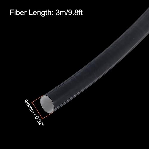 Image of MECCANIXITY PMMA Fiber Optic Light Side Glow Cable, 8mmx3m LED Transparent for Hotels, KTV, DIY Art, Home Decoration