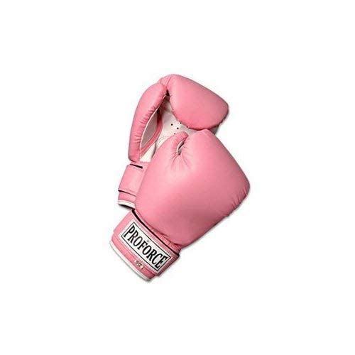 Pro Force Leatherette Boxing Gloves With White Palm - Pink - 16 Oz. #TOP1