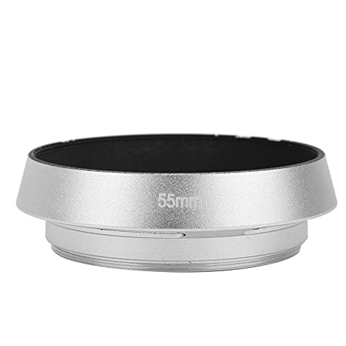 Acouto Universal Aluminium Camera Lens Hood Portable Bevel Shade for Outdoor Photography Silver (55mm) miniatura 6