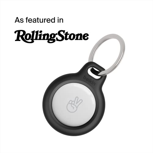 Belkin Apple AirTag Secure Holder with Key Ring - Durable, Scratch-Resistant Case with Open Face & Raised Edges - Protective AirTag Keychain Accessory for Keys, Pets, Luggage, & More - Black - Image 3