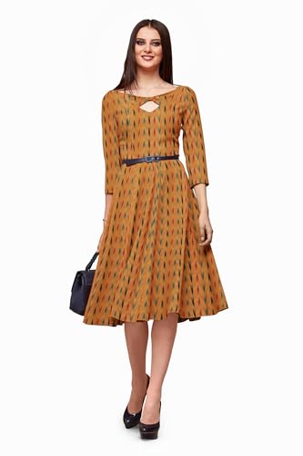 Image of Cotton Pochampally ikat unstitched blouse, Kurthi, long frock fabric material for women (1 meter, 2 meters & 3 meters)