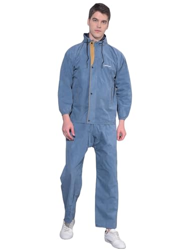 Image of Dollar Rainguard Men's PVC Full Sleeve Solid Reversible Sporty Raincoat Set With Adjustable Hood and Pocket