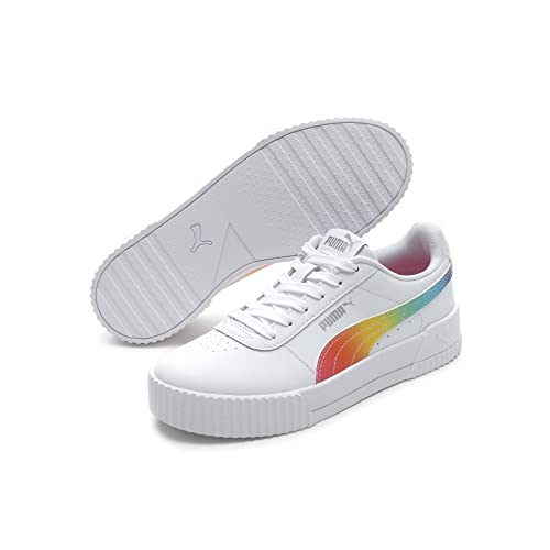 Image of PUMA Women's Carina Sneaker, White White Silver, 8