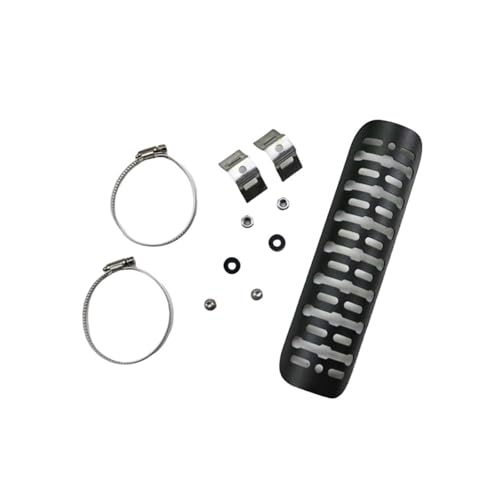 Protector térmico de escape curvo universal para moto de acero negro 2