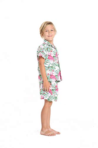Hawaii Hangover Boy Aloha Luau Shirt Cabana Set in Flamingo in Love4