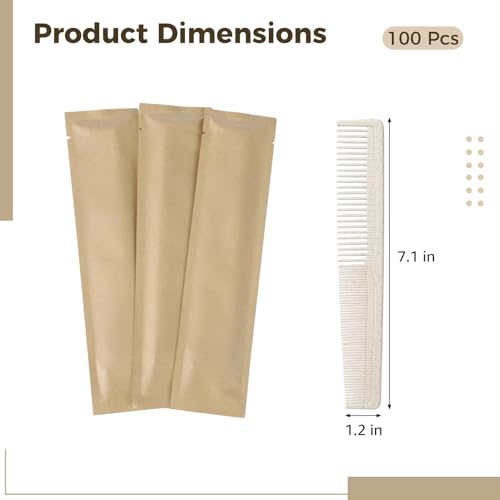 100 Peines Desechables de Paja de Trigo 7.1 in miniatura 4