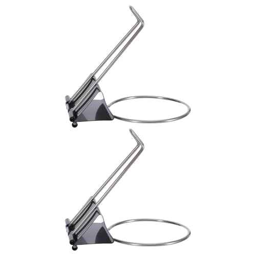 SEWACC Soporte de Vasos con Clip Largo para Escritorio, Portavasos Multifuncional Metálico Resistente, 2 Unidades, Compatible con Bordes Gruesos, Adecuado para Oficina, Hogar