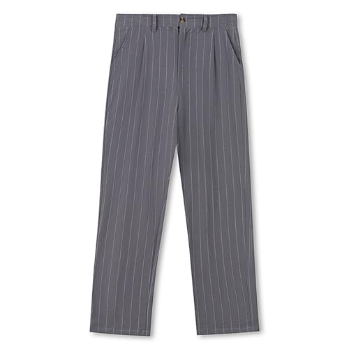Loose Linen Striped Pant for Men Dress Pants Straight Lightweight Breathable Work Trousers with Pockets4