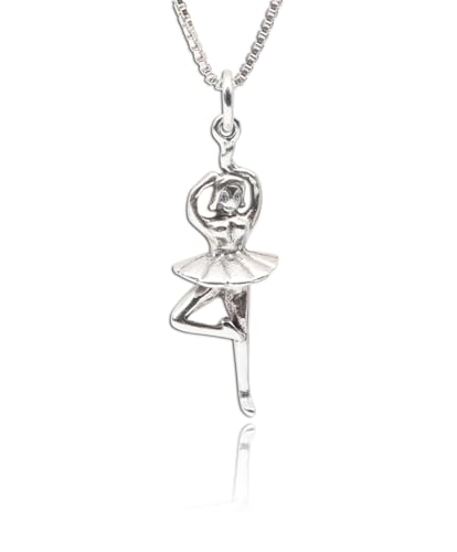 Precious Pieces Girl's Sterling Silver Ballerina Charm Necklace