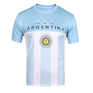 Argentina 2022 World Cup Fan Soccer Jersey (Argentina, Large)