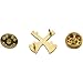Smith & Warren Two Crossed Fire Battalion Chief Bugle Collar Brass Rank Insignia Gold Finish Fire Uniform Pin