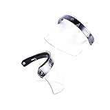 MotorFansClub Universal 3 Snap Flip Up Visor Shield Lens for Retro Open Face Motorcycle Helmet (Clear, Free size)
