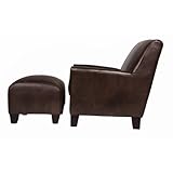 angelo:HOME Baxter Renu-Leather Lounge Chair and Ottoman, Coffee Brown