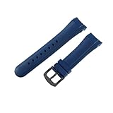 CAWEUER Kompatibel mit Uhren der Graham Reeftiger Racing Timing-Serie. Weiche, glatte, schweißfeste Uhrenarmbänder mit spezieller gebogener Schnittstelle, 24 mm(Blue-Black-K2)