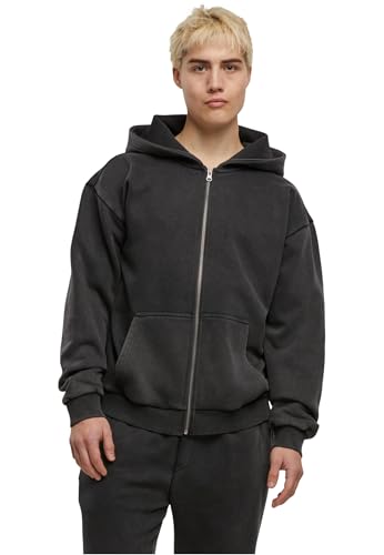 Sweat-shirt à capuche homme épais contre le froid avec fermeture éclair robuste