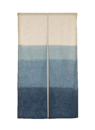 Waraku Fuuka Japanese Curtain Noren Tapestry Curtains for Doorway Including Clips (Gradation Indigo Blue)