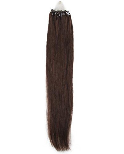 Romantic Angels 18''(45cm) Remy Human Hair Micro Loop Hair Extensions 1g/strand 100g/pack Dark Brown (#2)