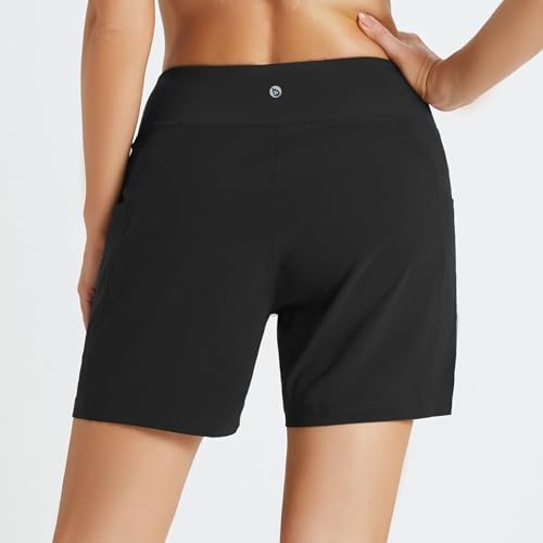 BALEAF Women's 5" Quick Dry High Waisted Swim Board Shorts UPF 50+ Swimsuit Bottom Trunks with Liner