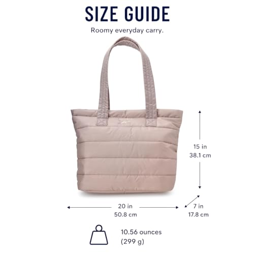 Image of Reebok Womens Tote Bag - Lightweight Carry On Puffer Quilted Tote Bag for Travel Work Travel and Daily Essentials