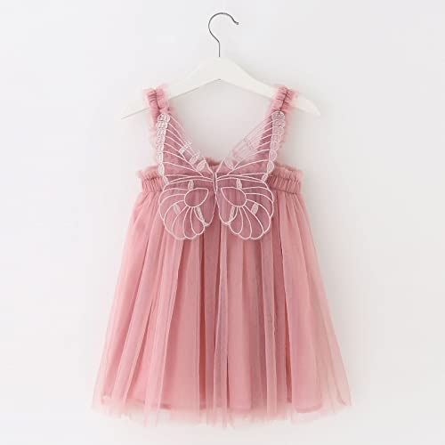 Vestidos de praia para bebês de 1 a 6 anos de idade infantil verão borboletas casuais em camadas par