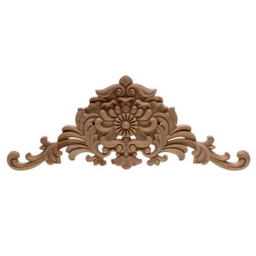 Applique d'angle sculptée en bois noble ornement de 38cm pour finitions de boiserie