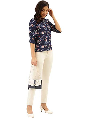 Image of Style Quotient Women Abstract Printed Polyester Smart Casual Top