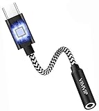 VIMVIP USB C to 3.5mm Adapter, Pixel 2 Aux Audio Type C to 3.5mm Headphone Extension Braid Cable with Hi-Fi/DAC Chip [Calling & Volume Control] for Google Pixel 2/XL, Moto Z/Z2, Essential PH-1, LG, HT