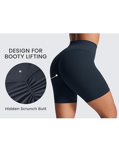 Image of CRZ YOGA Secretsculpt Biker Shorts 6 inch | Booty Scrunch Butt, Butterlift, Buttery Soft, Moderate Compression, Workout, Pilates, No Front Seam, High Waist, for Women