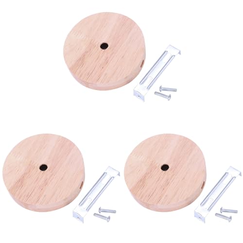 Iyalezirk 3X Base de la Lampara Estilo Conciso Placa de Techo E27 Accesorio de Lampara Base de DIY Accesorios de IluminacionDiametro100mm Tornillo Oculto