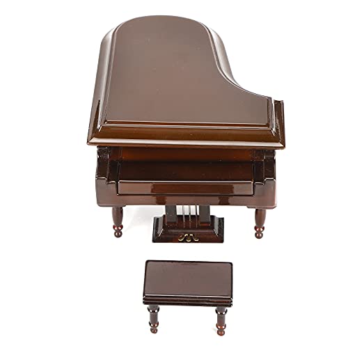 Piano miniature de décoration pour le salon boîte à musique mécanique marron
